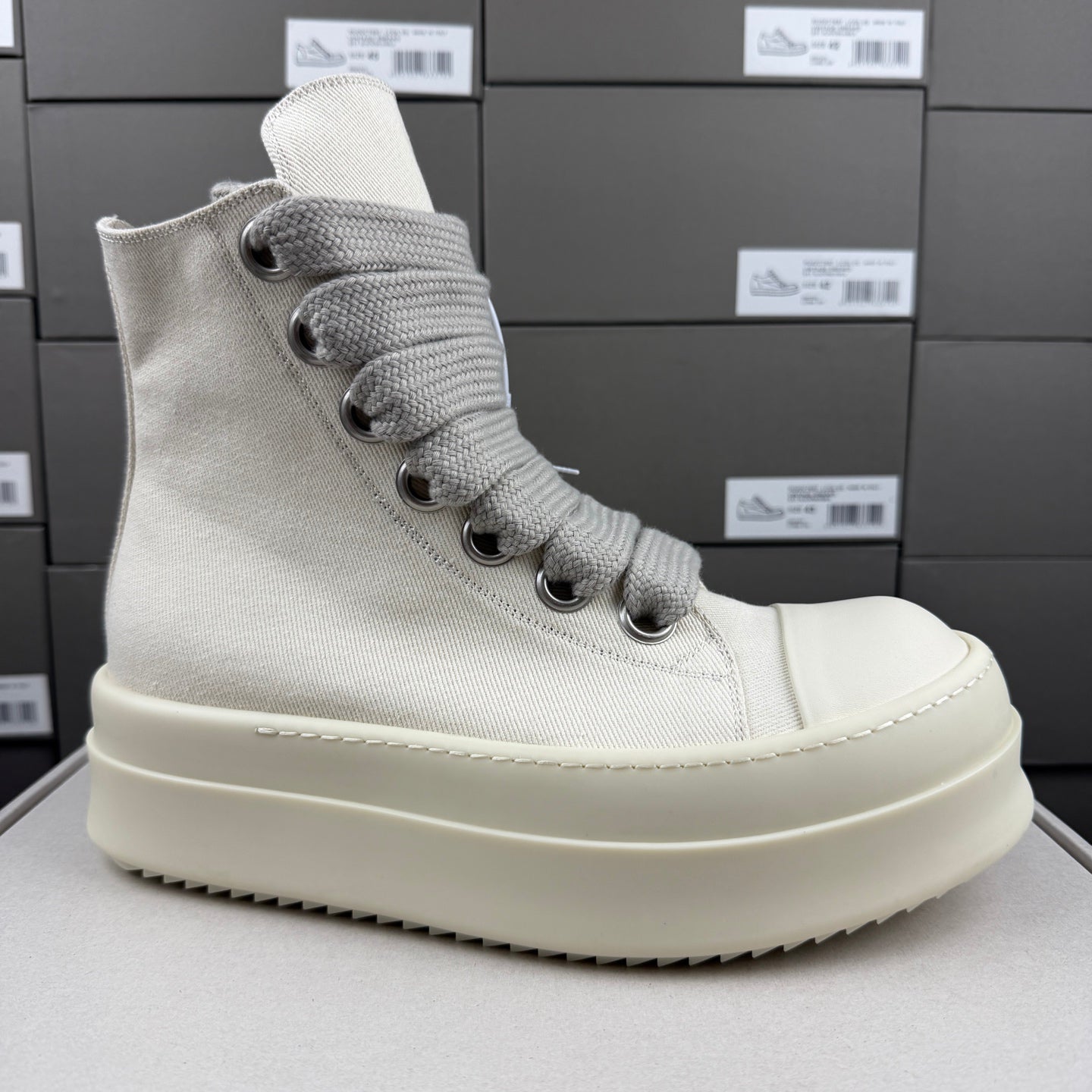 Falection Ro DRKSHDW Jumbo Lace High sneakers milk