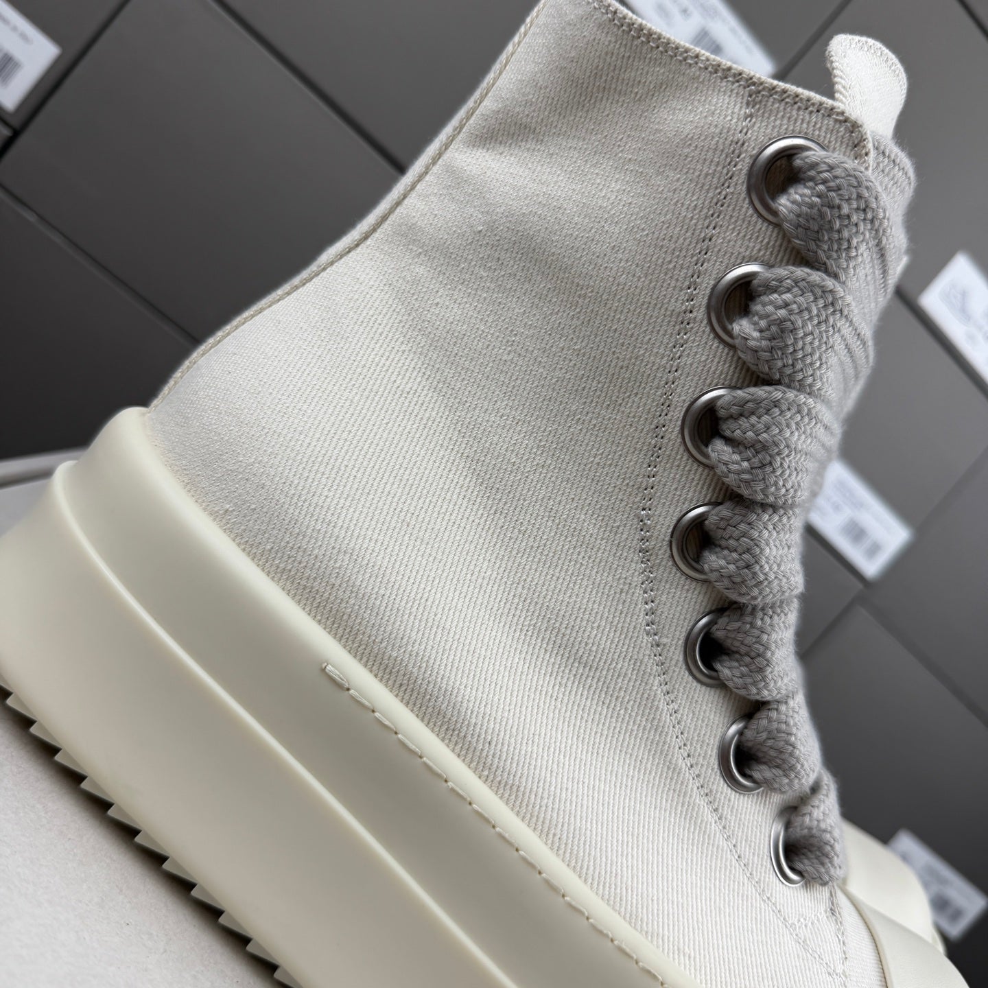 Falection Ro DRKSHDW Jumbo Lace High sneakers milk