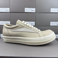 RO sand white low top sneakers suede patch