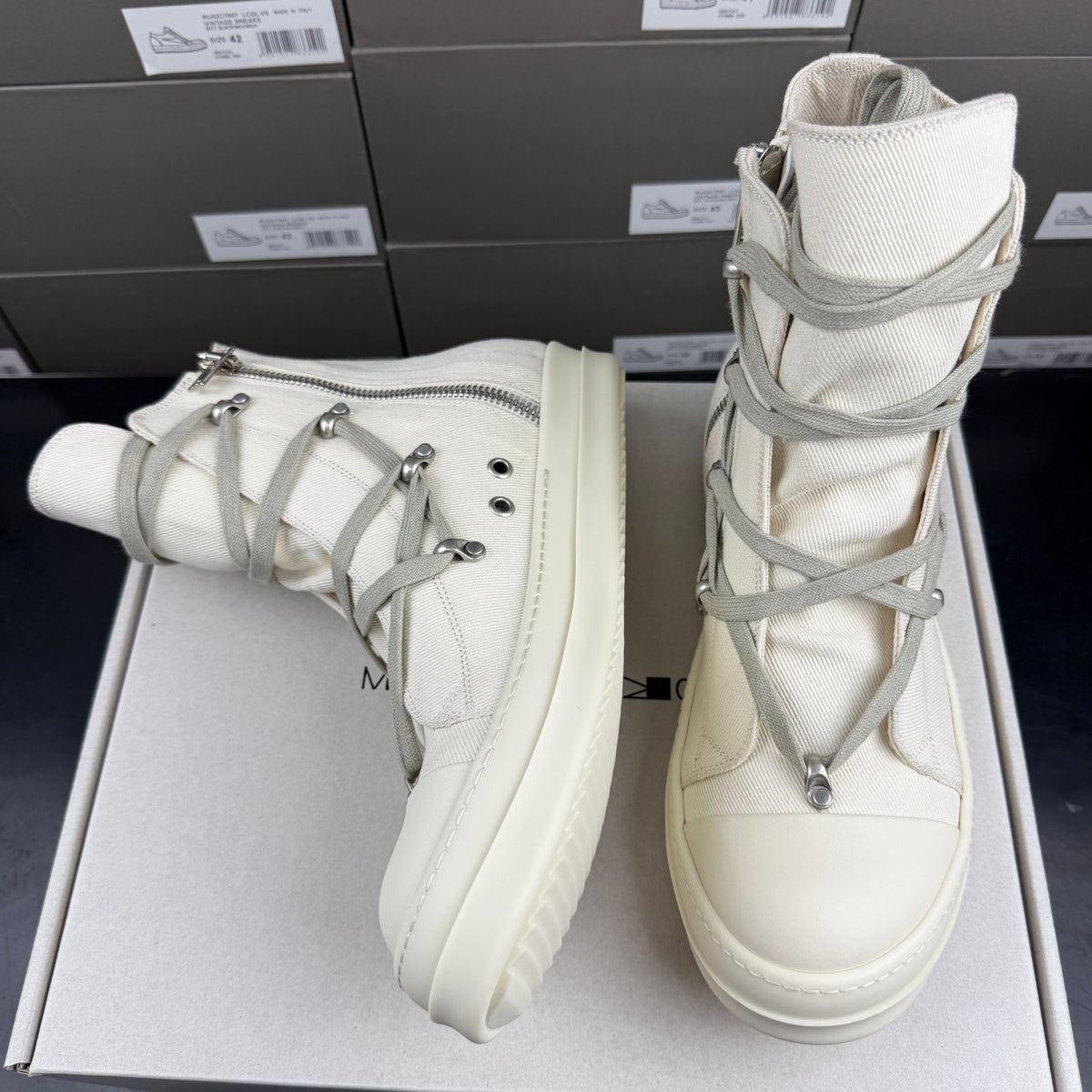 Falection RO DRKSHDW Strobe Cotton Denim Hexa High 'Natural