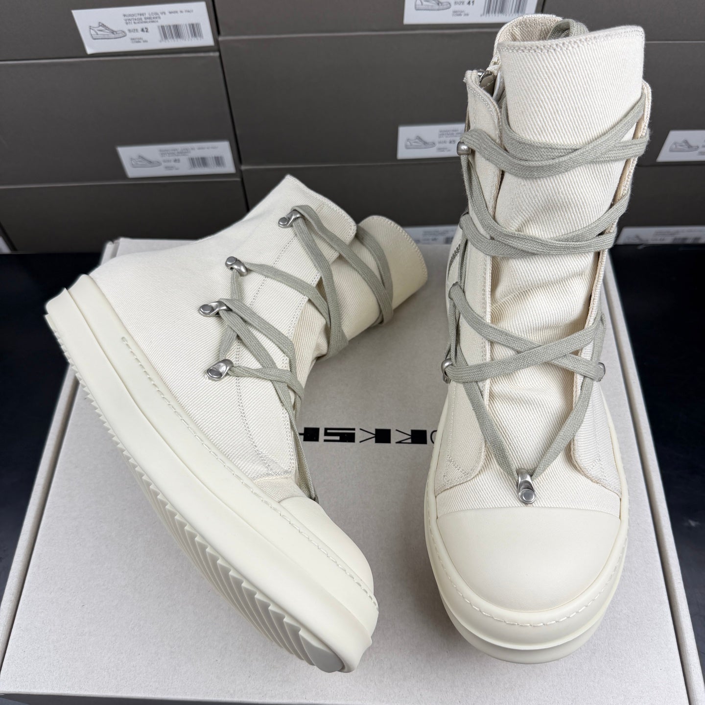Falection RO DRKSHDW Strobe Cotton Denim Hexa High 'Natural