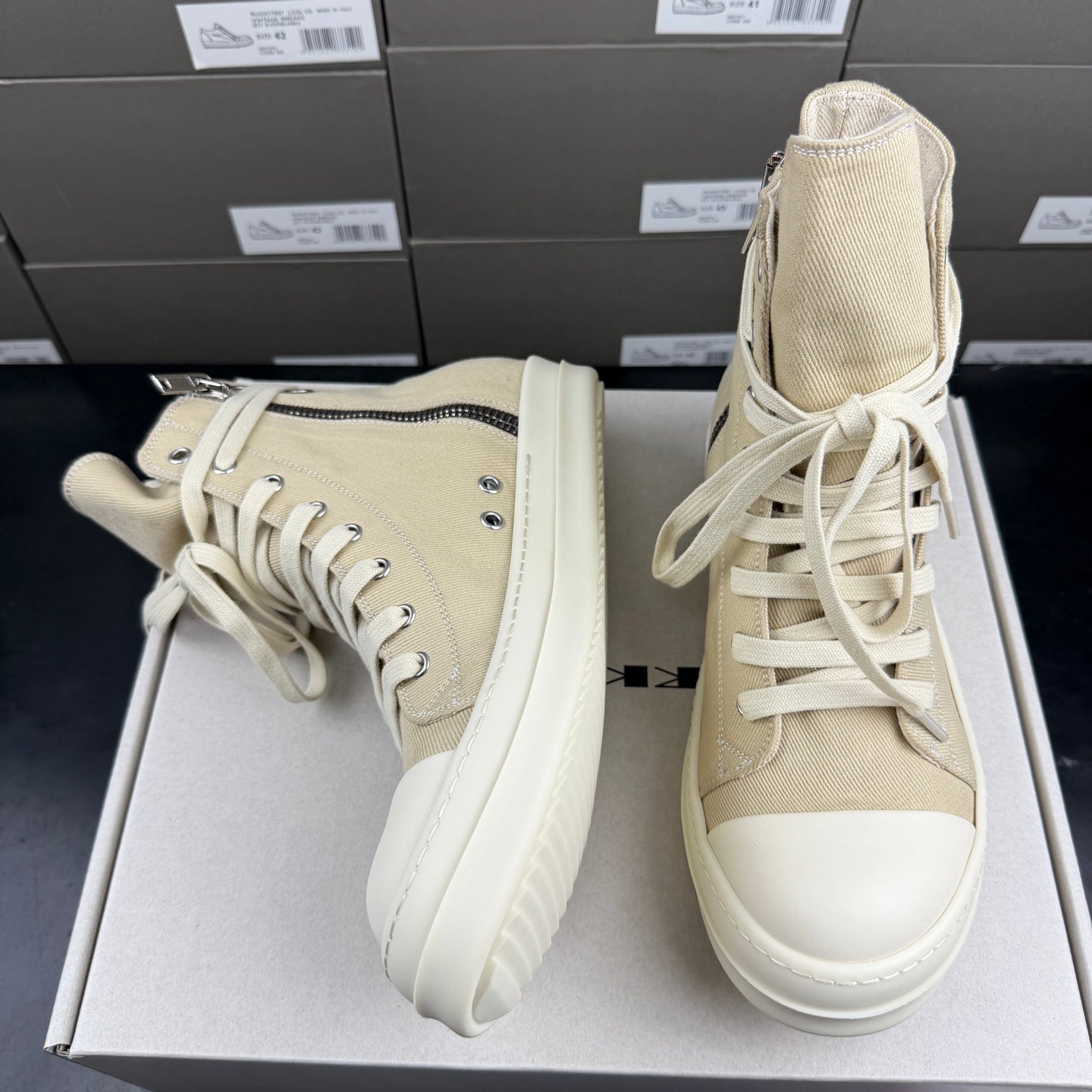 Falection RO DRKSHDW Denim High 'Parchment Milk'