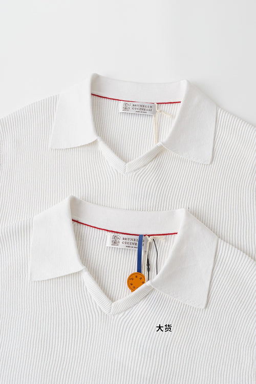 BC rib-knit cotton T-shirt