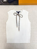 Falection Monogram Drawstring Knit Top