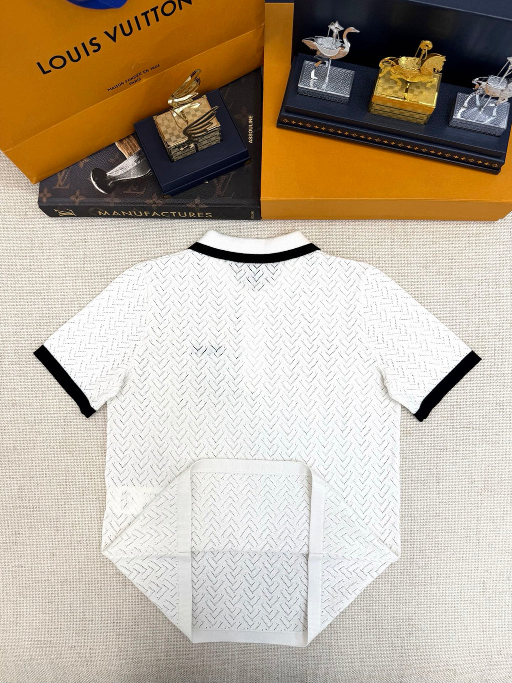 Falection LV Hollow Polo Knit