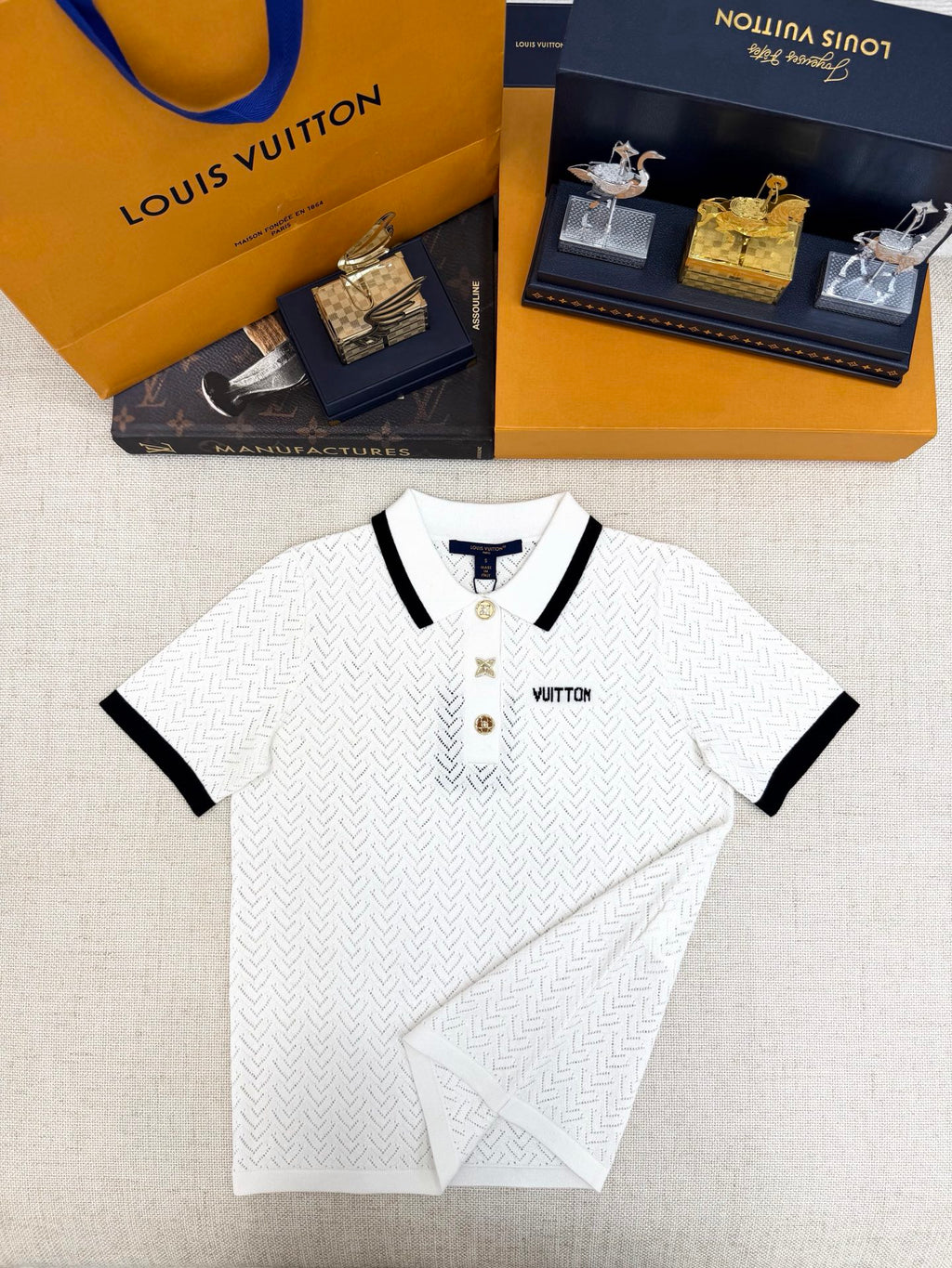 Falection LV Hollow Polo Knit