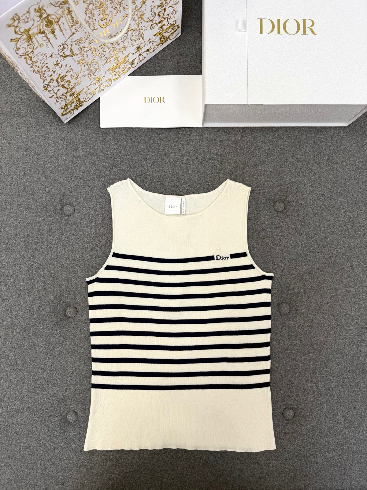 Falection DIOR Striped Knit Vest