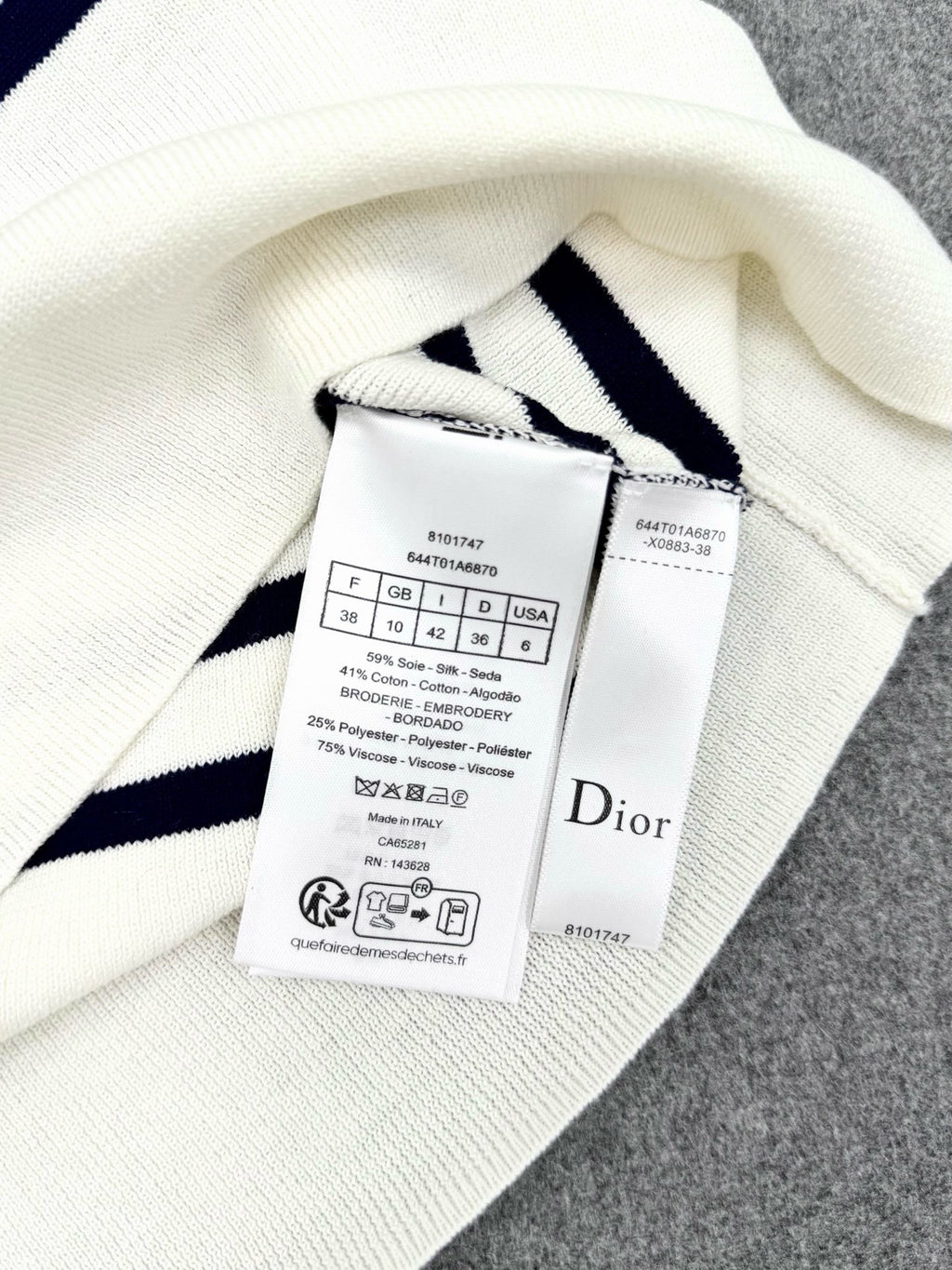 Falection DIOR Striped Knit Vest