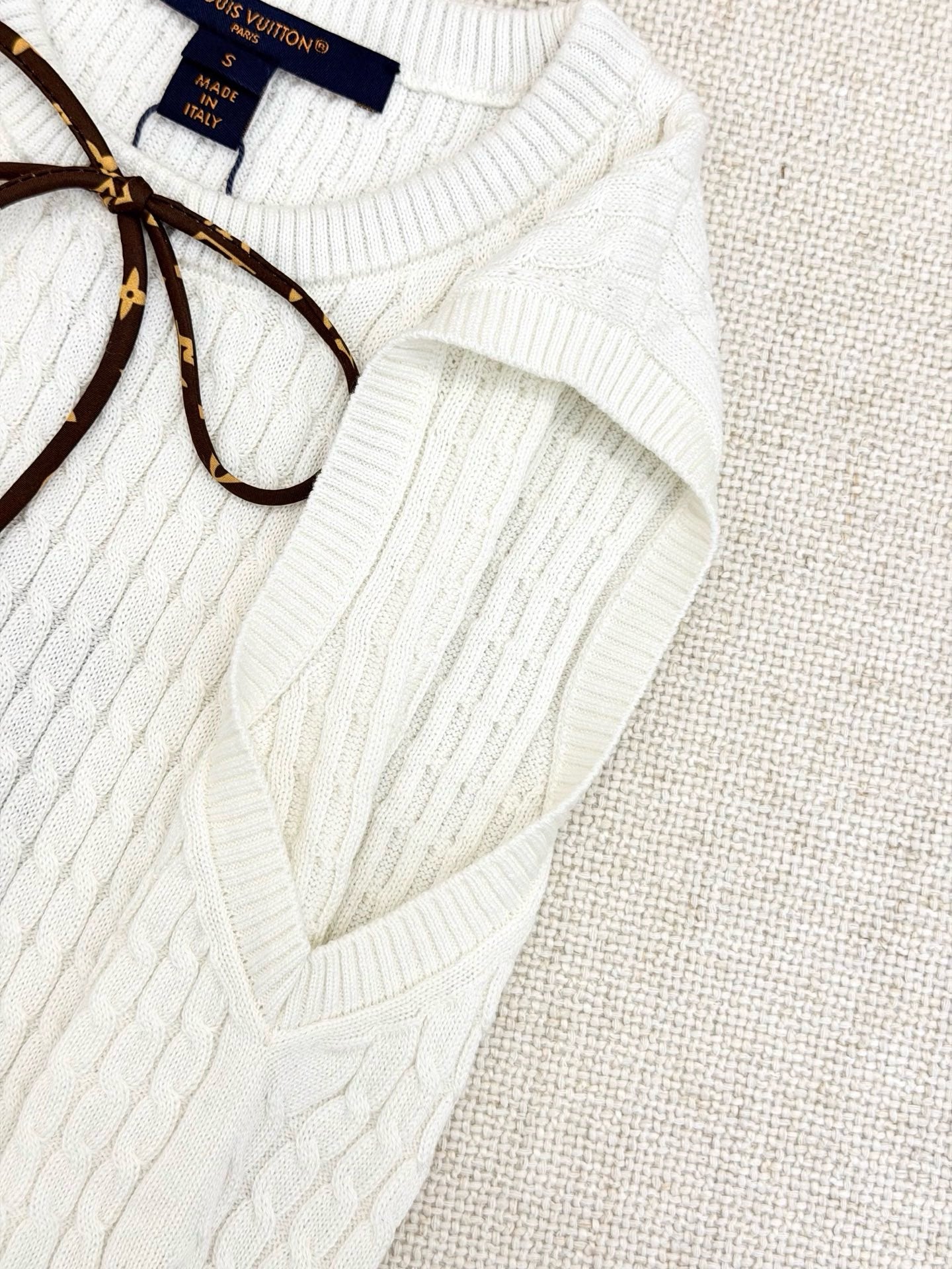 Falection Monogram Drawstring Knit Top